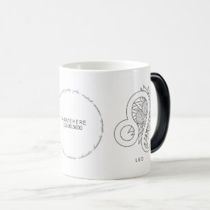 Taza Mágica Crea tu propio elegante Leo Zodiac blanco y negro