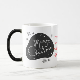 Taza Mágica Crea tu propio Feliz Navidad en blanco y negro