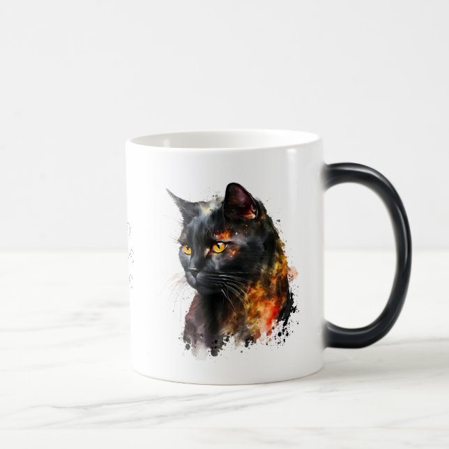 Taza Mágica Crea tu propio gato negro furioso (Derecha)
