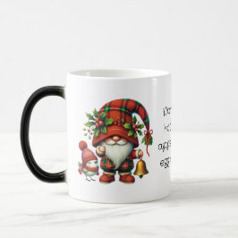 Taza Mágica Crea tu propio gnomo de Navidad a cuadros alegres