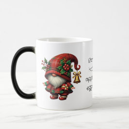 Taza Mágica Crea tu propio gnomo de Navidad a cuadros feliz