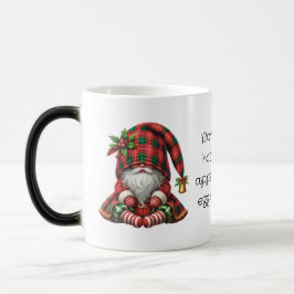 Taza Mágica Crea tu propio gnomo navideño a cuadros soñoliento