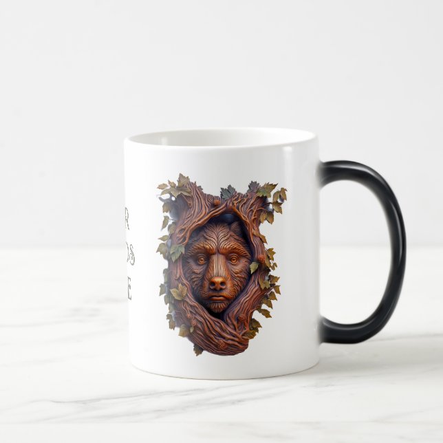 Taza Mágica Crea tu propio osito de madera esculpida de imitac (Derecha)