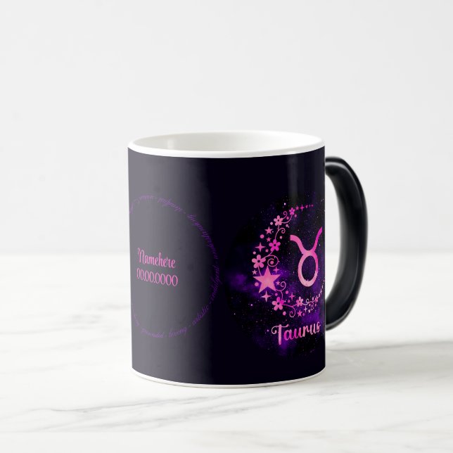 Taza Mágica Crea tu propio Taurus Zodiac Celestial Púrpura (Anverso derecho)