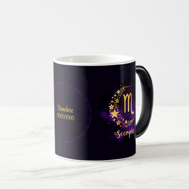 Taza Mágica Crea tu propio Zodiaco de Escorpio Celeste Púrpura (Anverso derecho)
