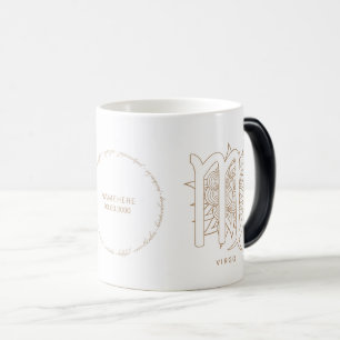 Taza Mágica Crea tu propio Zodiaco Virgo elegante en oro y bla