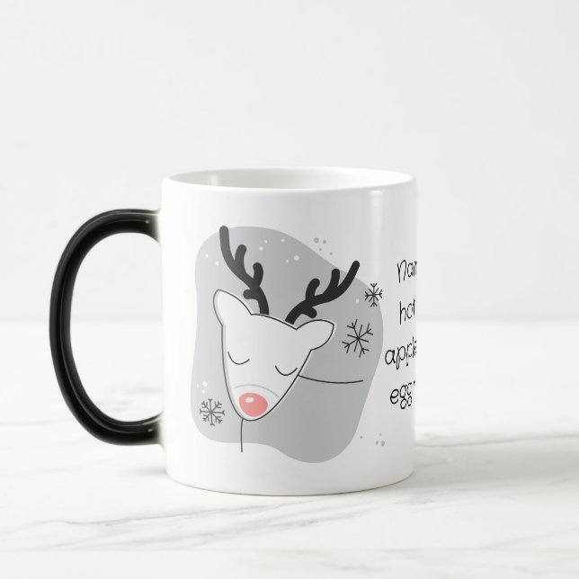 Taza Mágica Crea tus propios Navidades de plata de reno retro (Izquierda)