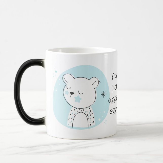 Taza Mágica Crea tus propios Navidades Retro Teddy Bear Blue (Izquierda)