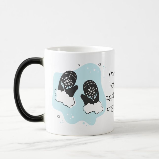 Taza Mágica Crear su propio retro Mitones Navidades azules (Izquierda)