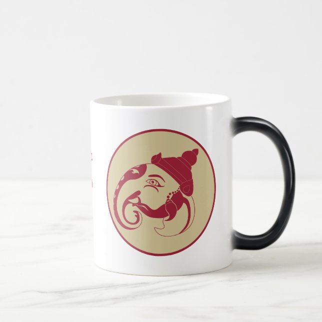 Taza Mágica Crear tu propio perfil de Ganesh Rojo y Oro (Derecha)