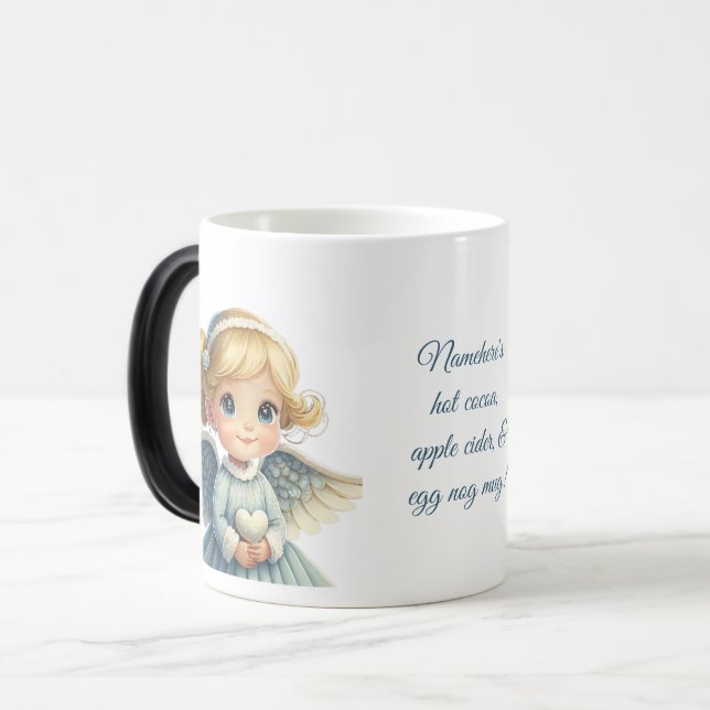 Taza Mágica Crear tus propios Navidades de Ángel Azul rubio (Anverso izquierdo)
