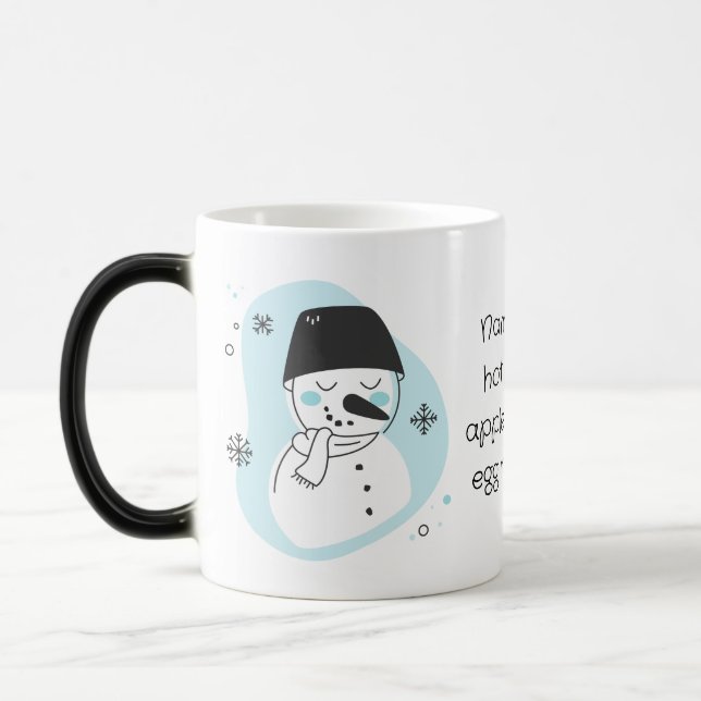 Taza Mágica Crear tus propios Navidades retro azul Snowman (Izquierda)