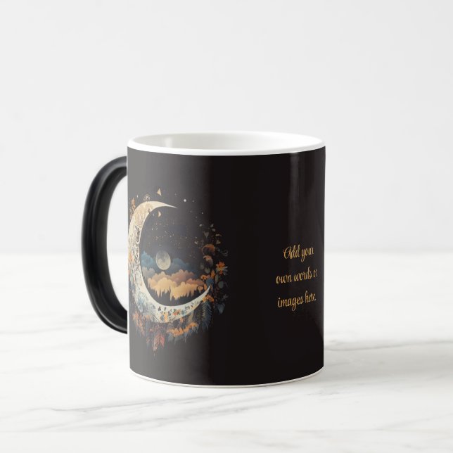 Taza Mágica Create Your Own Boho Crescent Moon Landscape (Anverso izquierdo)