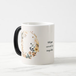 Taza Mágica Create Your Own Boho Teal & Gold Floral Moon