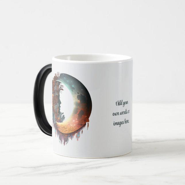 Taza Mágica Create Your Own Mystical Floral Boho Crescent Moon (Anverso izquierdo)