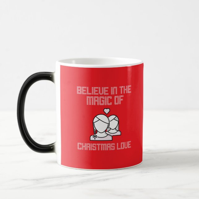 Taza Mágica creer en la magia del amor de los navidades (Izquierda)