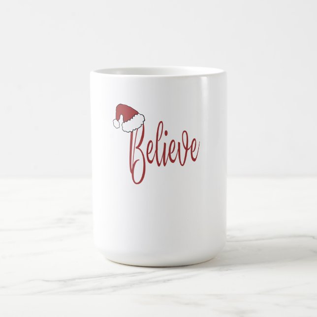 Taza Mágica Creer en Navidades con Sombrero rojo (Centro)
