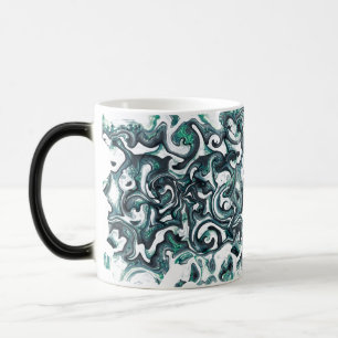 Taza Mágica Cristal líquido y hormigón remolinos turquesa negr