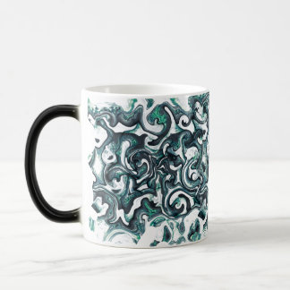 Taza Mágica Cristal líquido y hormigón remolinos turquesa negr