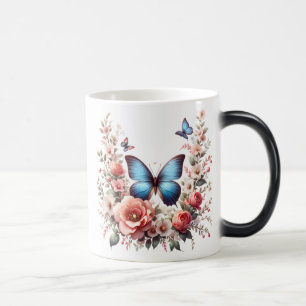 Taza Mágica Cumpleaños Feliz Personalizado Floral Mariposa-962
