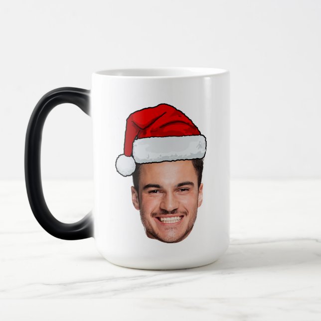 Taza Mágica Custom Face Photo Santa Hat Christmas (Izquierda)