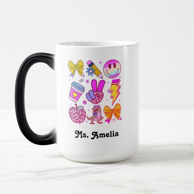 Taza Mágica Custom Name Mug, Custom Teacher Mug,Back to school (Izquierda)