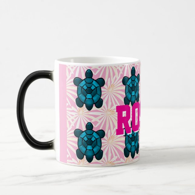 Taza Mágica Custom Tropical Turtle Floral Pattern Seamless  (Izquierda)