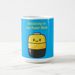 Taza Mágica Cute Batería Social "Socializando en Modo de Baja 
