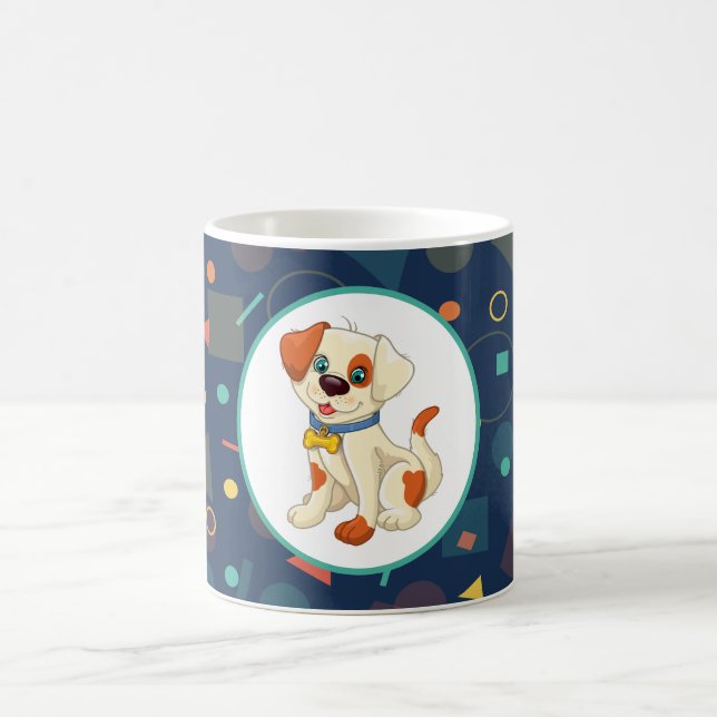 Taza Mágica  Cute Cartoon Puppy Geometric (Centro)