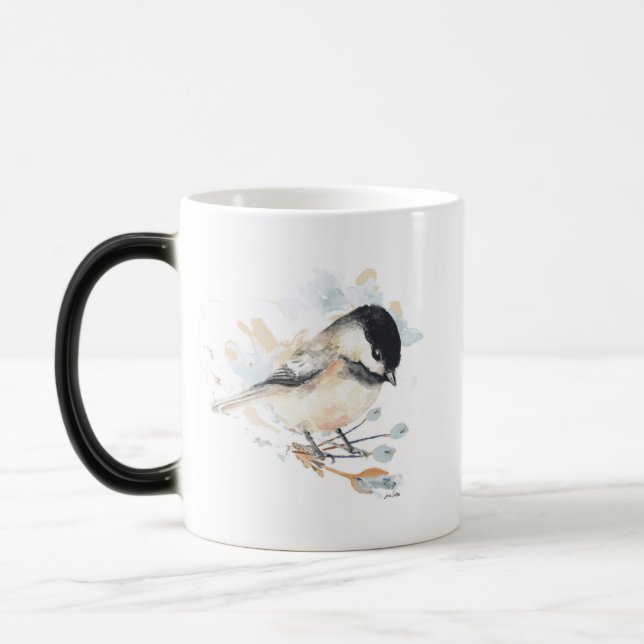 Taza Mágica Cute Chickadee Watercolor