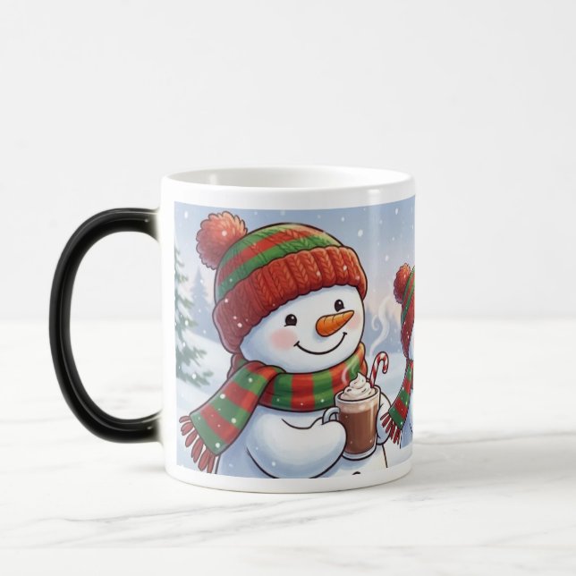 Taza Mágica Cute Christmas Snowman Coffee Mug Winter HolidaMug (Izquierda)