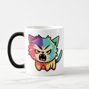 Taza Mágica Cute el silbido de un gato enojado.