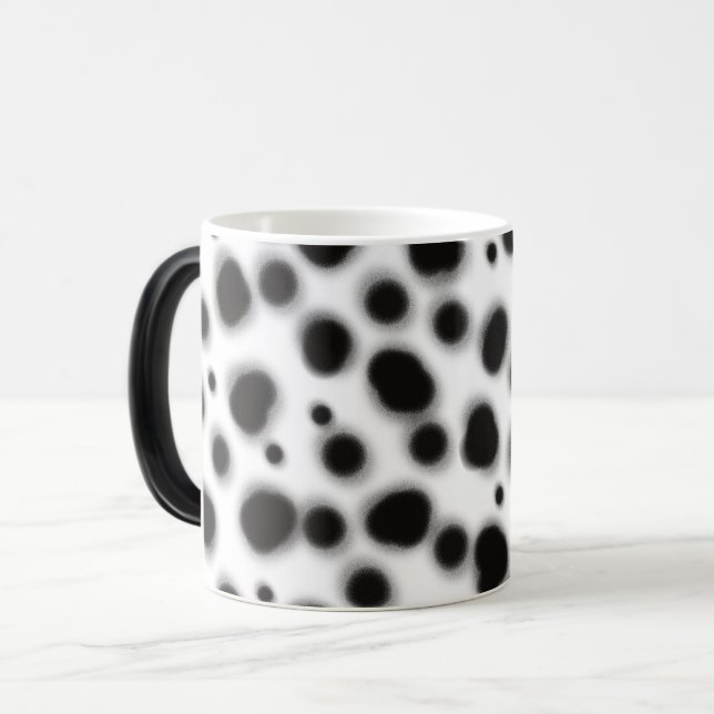 Taza Mágica dalmacia lindo puntos en blanco y negro impresión  (Anverso izquierdo)