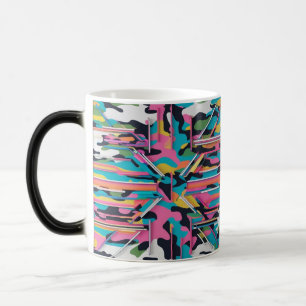 Taza mágica de cambio de color camuflaje neón past