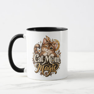 Taza mágica de Cat Mom Taza de café estética par