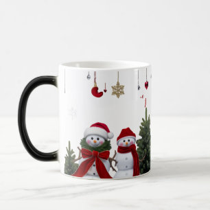 Taza mágica de lujo de Sr. y Sra. Muñeco de nieve 