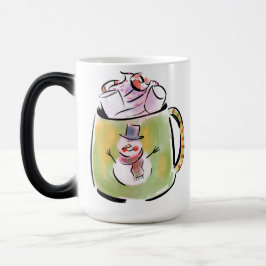 Taza mágica de nieve y cacao