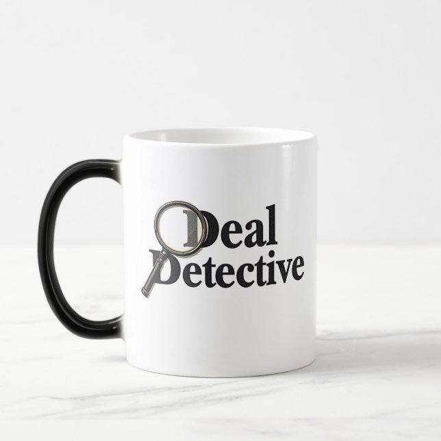 Taza Mágica Deal Detective – Funny Bargain Hunter & Smart Shop (Izquierda)