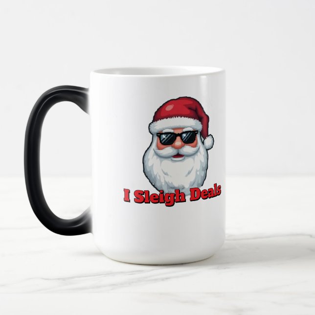 Taza Mágica Deal Slaying Santa Claus Funny Holiday Shopping  (Izquierda)