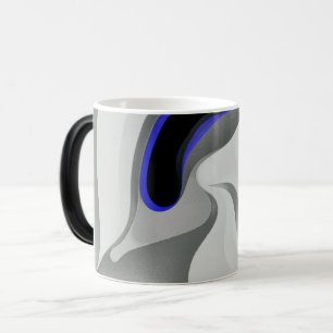 Taza Mágica Debajo del azul: Resumen gris, negro y azul