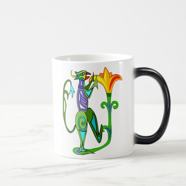 Taza Mágica Deco De Arte Egipcio Con Una Mugre De Flor De Lotu (Derecha)