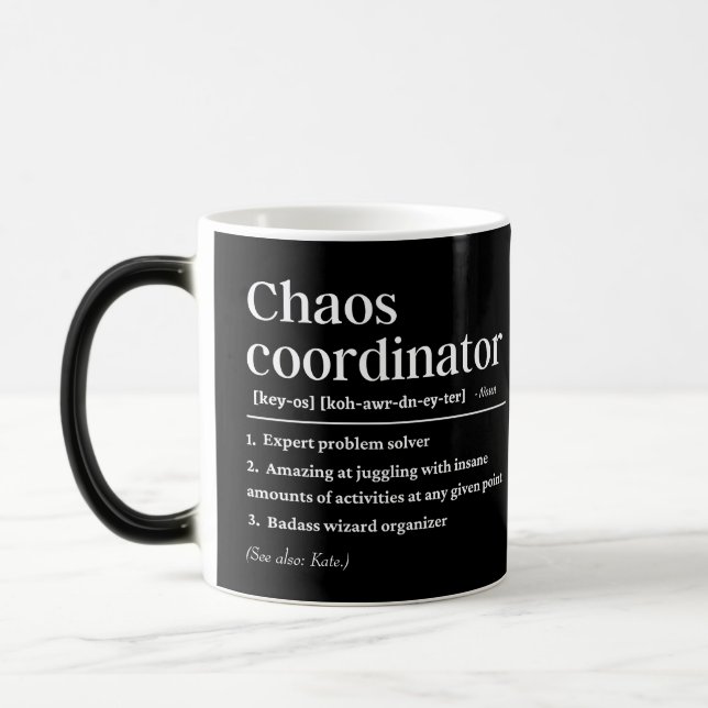 Taza Mágica Definición divertida personalizada del coordinador (Izquierda)