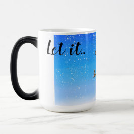 Taza Mágica Dejemos nevar alegremente hombre de nieve en sombr