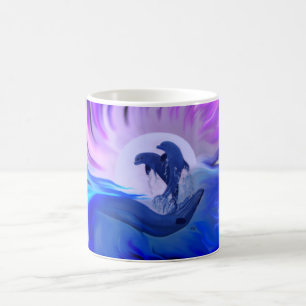 Taza Mágica Delfines en la luna