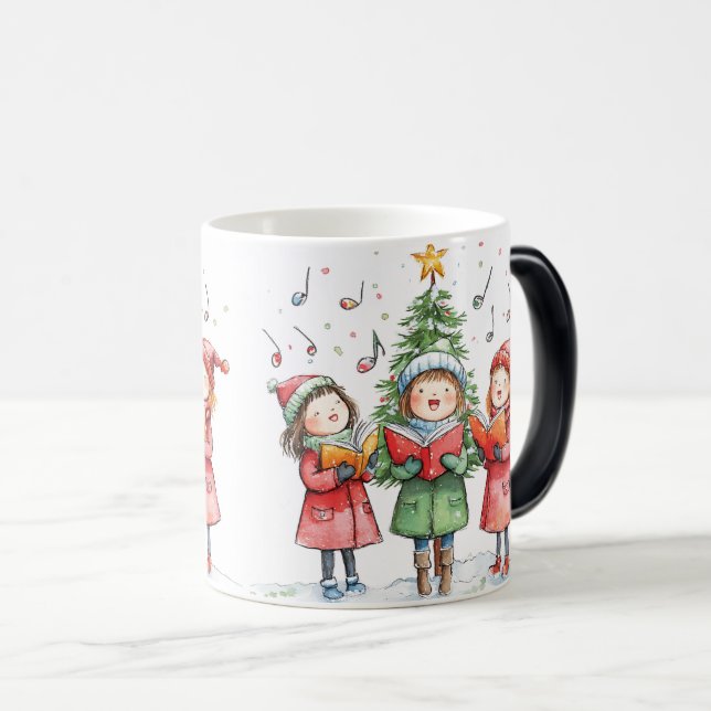 Taza Mágica Delight de los caroleros festivos (Anverso derecho)