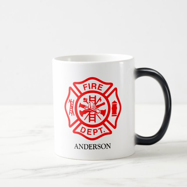 Taza Mágica Departamento de Bomberos Personalizados Cruz Malte (Derecha)