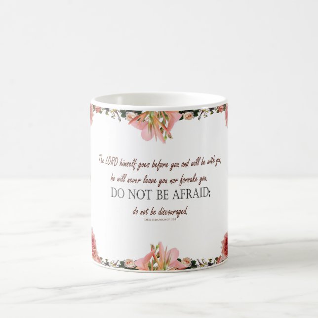 Taza Mágica Deuteronomio 31:8, Mug de 'No tengas miedo' (Centro)