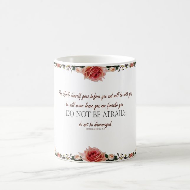 Taza Mágica Deuteronomio 31:8, 'No tengas miedo' (Centro)