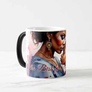 Taza Mágica Día de la Madre Arte de Amor Acuarela Africana