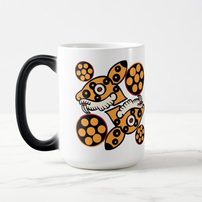 Taza Mágica Día del calendario azteca 14 - Ocelotl (Izquierda)